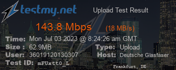 Speed Test Result