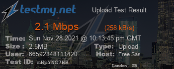 Speed Test Result