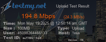 Speed Test Result