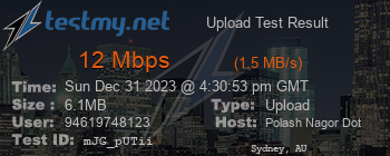 Speed Test Result