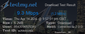 Speed Test Result