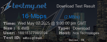 Speed Test Result