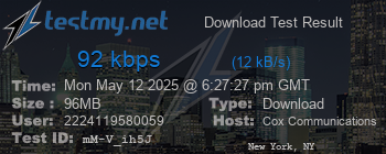 Speed Test Result