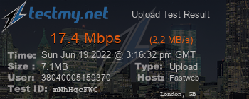 Speed Test Result