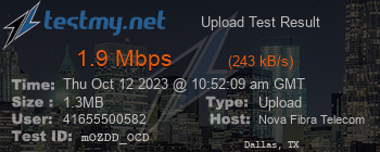 Speed Test Result