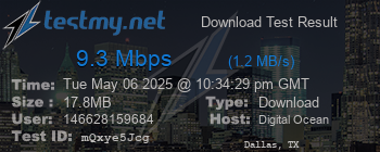 Speed Test Result