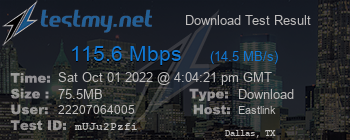 Speed Test Result