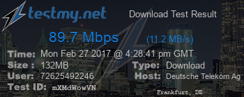 Speed Test Result