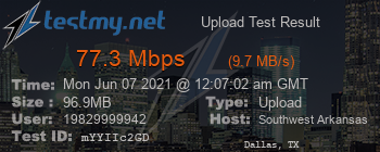 Speed Test Result