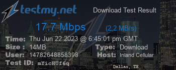 Speed Test Result