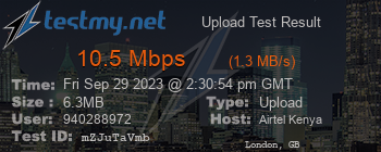 Speed Test Result
