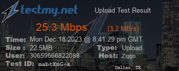 Speed Test Result