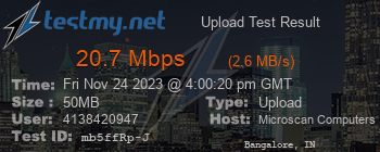 Speed Test Result