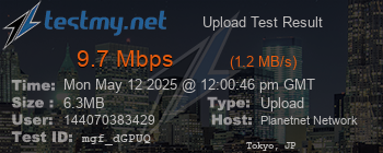 Speed Test Result