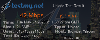 Speed Test Result