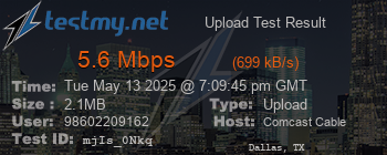 Speed Test Result