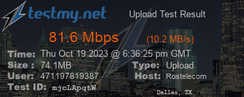 Speed Test Result