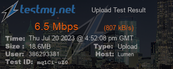 Speed Test Result