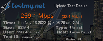 Speed Test Result