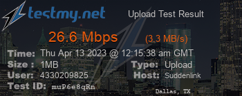 Speed Test Result