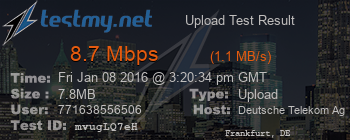 Speed Test Result