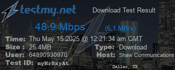 Speed Test Result