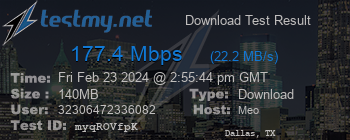 Speed Test Result