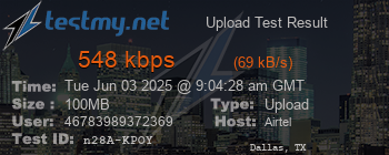 Speed Test Result