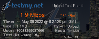 Speed Test Result