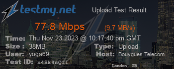 Speed Test Result