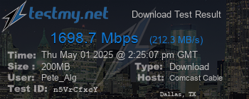 Speed Test Result