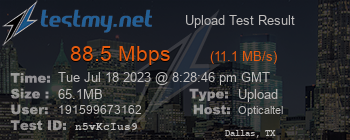 Speed Test Result