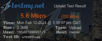 Speed Test Result