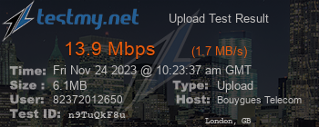 Speed Test Result