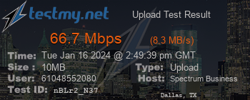 Speed Test Result