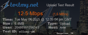 Speed Test Result