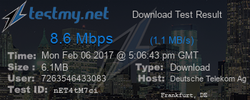 Speed Test Result