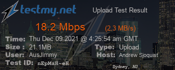 Speed Test Result