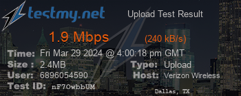 Speed Test Result