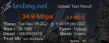 Speed Test Result