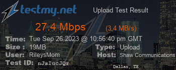 Speed Test Result
