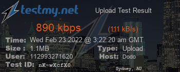 Speed Test Result