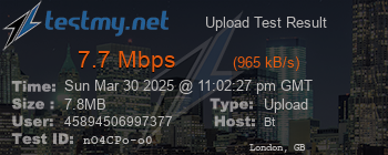 Speed Test Result
