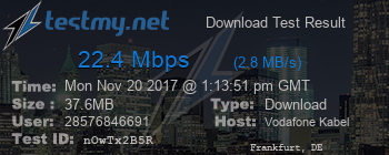 Speed Test Result