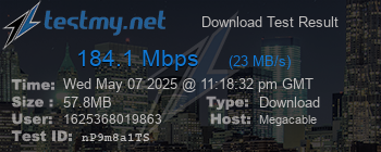 Speed Test Result