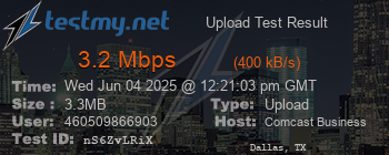 Speed Test Result