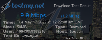 Speed Test Result