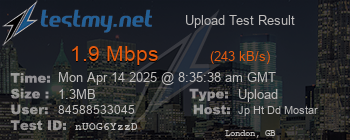Speed Test Result