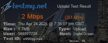 Speed Test Result