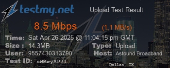 Speed Test Result